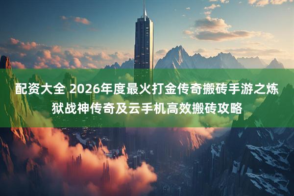 配资大全 2026年度最火打金传奇搬砖手游之炼狱战神传奇及云手机高效搬砖攻略